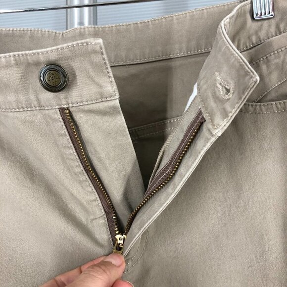 Sz S (4/6)- Smythe Tan Straight Leg Hight Rise Chino Khaki Trouser Pants‎ - Picture 6 of 15